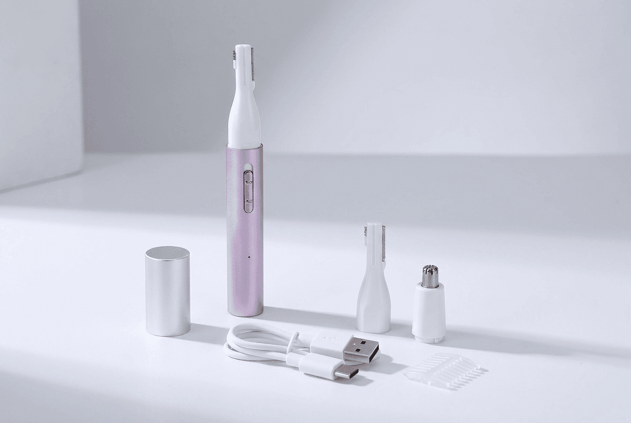 Rechargeable compact trimmer with LED display